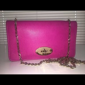 MULBERRY Bayswater clutch in pink glossy goat